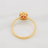 Solitaire Circular Moissanite Ring 0.75 Ct 1.7g / T6 1/4 Yellow Gold 18K