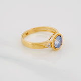 Anillo Solitario Circular Moisanita 1.06 Qts 3.05g / T7 1/4 Oro Amarillo 18K