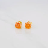 Stud Earrings Four Prongs Moissanite 1 Cts 1.65g / in / 6.42mm Yellow Gold 18K
