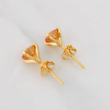 Stud Earrings Four Prongs Moissanite 1 Cts 1.65g / in / 6.42mm Yellow Gold 18K