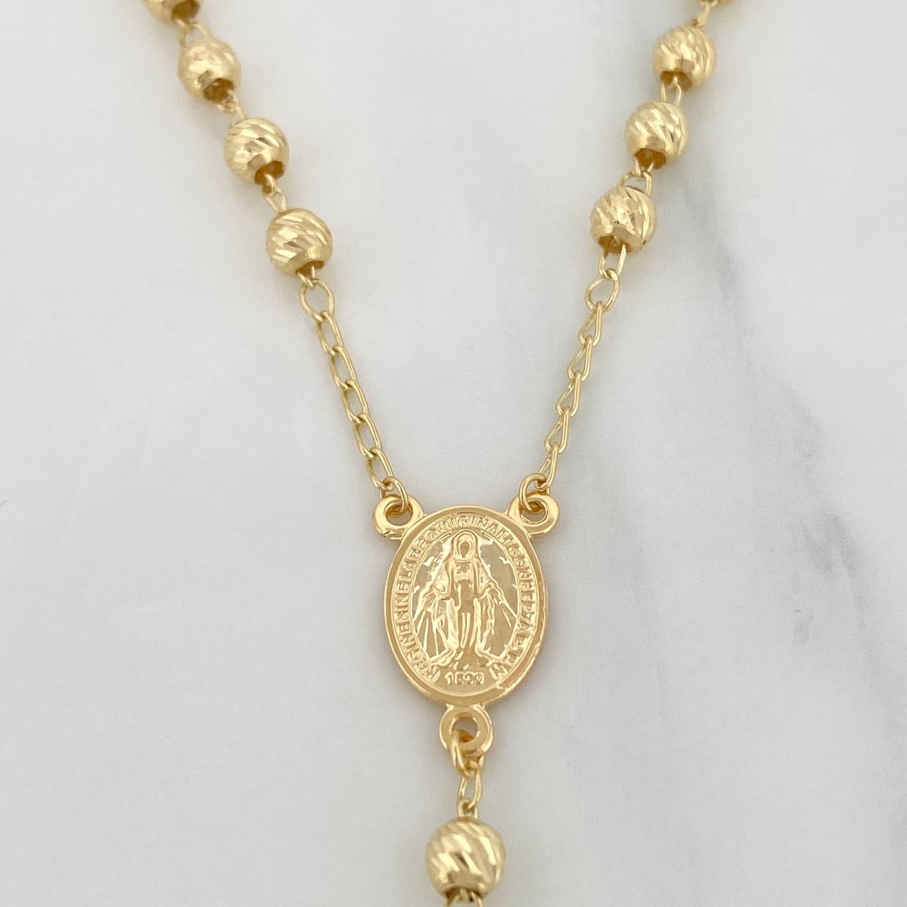 Rosario Virgen Milagrosa 10.45g / 24 in / 4mm Oro Amarillo 18K