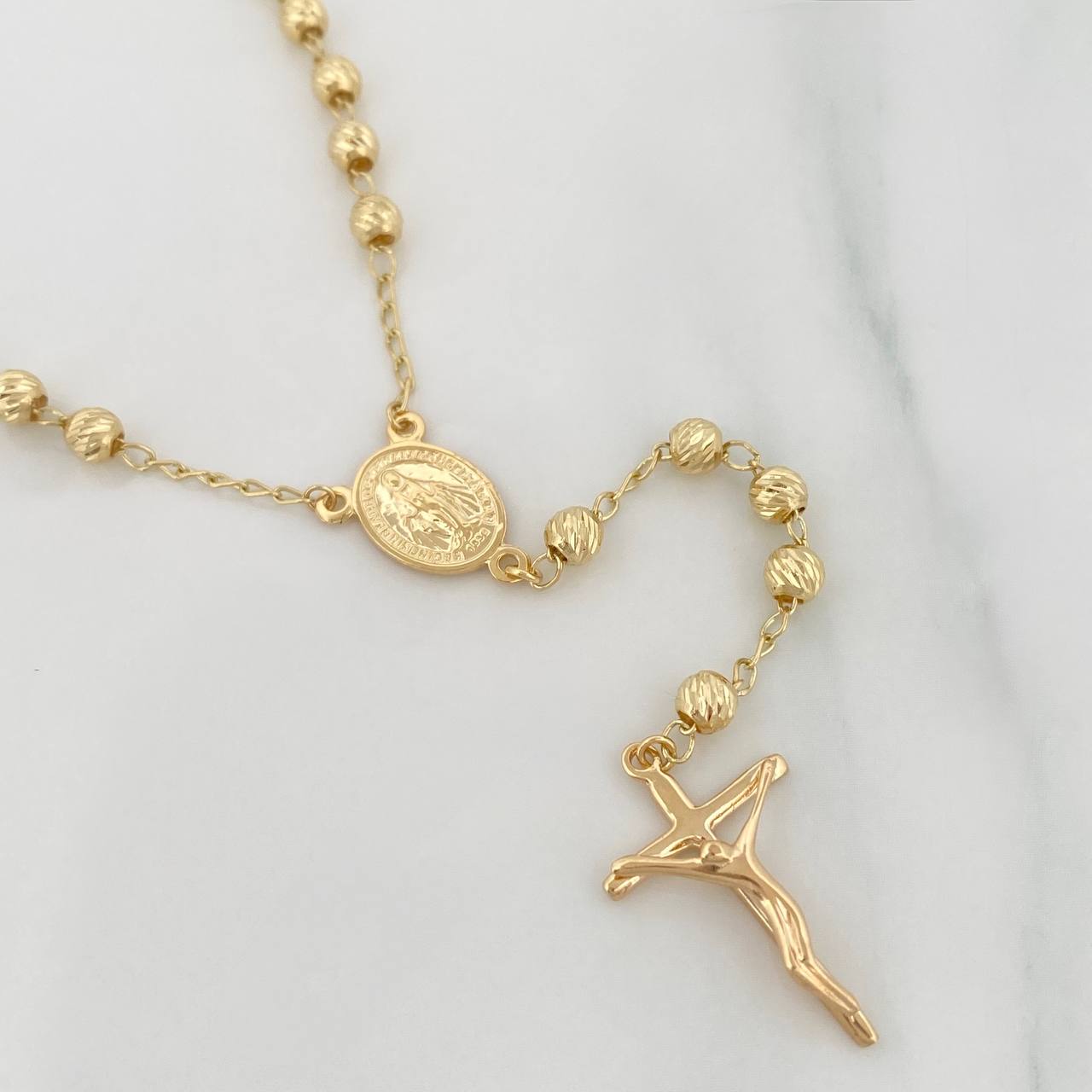 Rosario Virgen Milagrosa 10.45g / 24 in / 4mm Oro Amarillo 18K