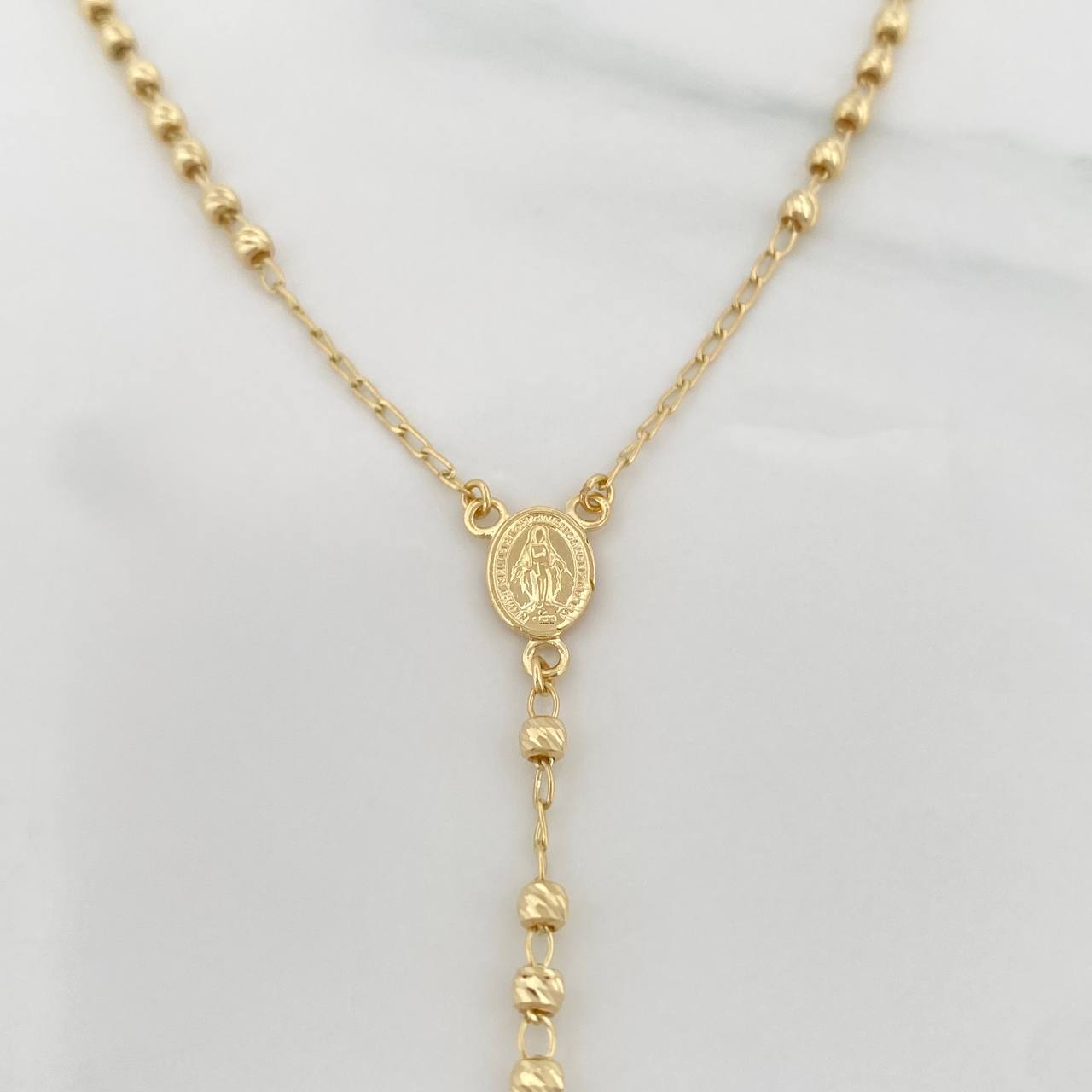 Rosario Virgen Milagrosa 6.75g / 22 in / 3mm Oro Amarillo 18K
