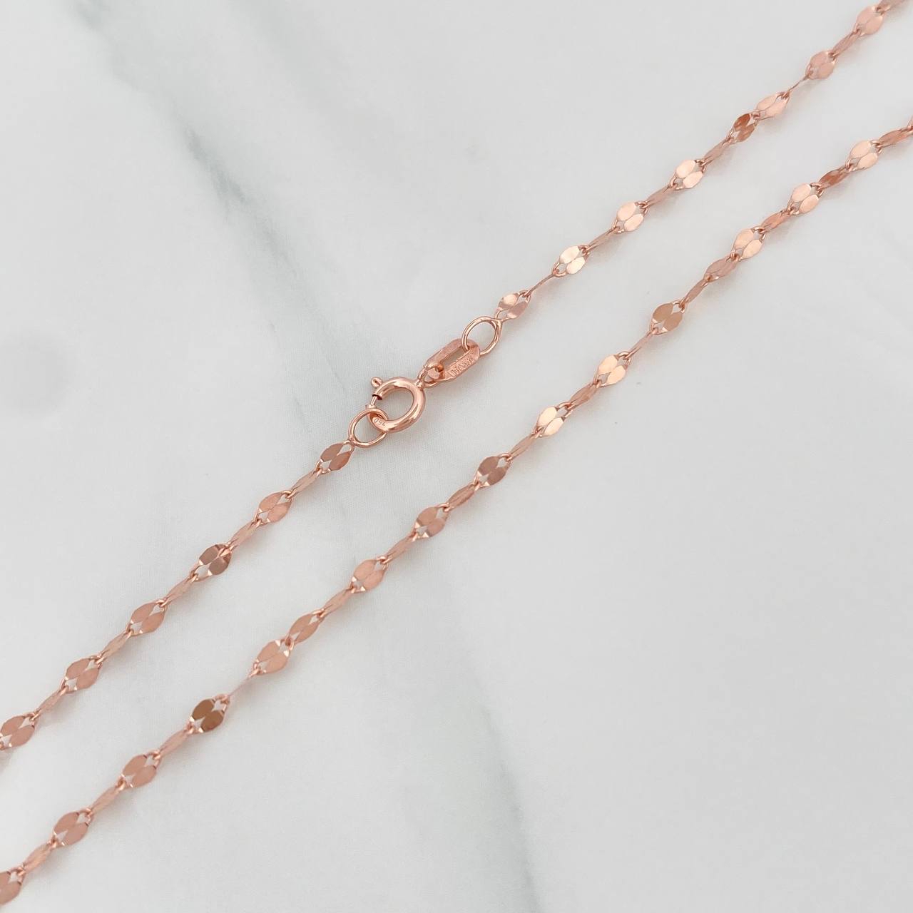 Mirror Flower Chain 1.05g / 18 in / 1.9mm Rose Gold 18K