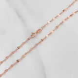 Mirror Flower Chain 1g / 18 in / 1.9mm 18K Rose Gold