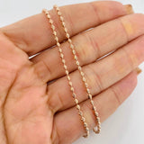 Half Moon Military Chain 4.8g / 16 in / 2mm 18K Rose Gold