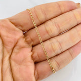 Figaro Bracelet 1.1g / 7 3/4 in / 2.19mm Yellow Gold 18K