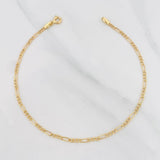 Figaro Bracelet 1.1g / 7 3/4 in / 2.19mm Yellow Gold 18K