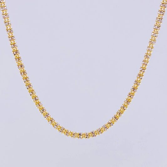 Ice Chain 14.1 g / 27 3/4 in / 2.4 mm Two-Tone Yellow White 18K Gold