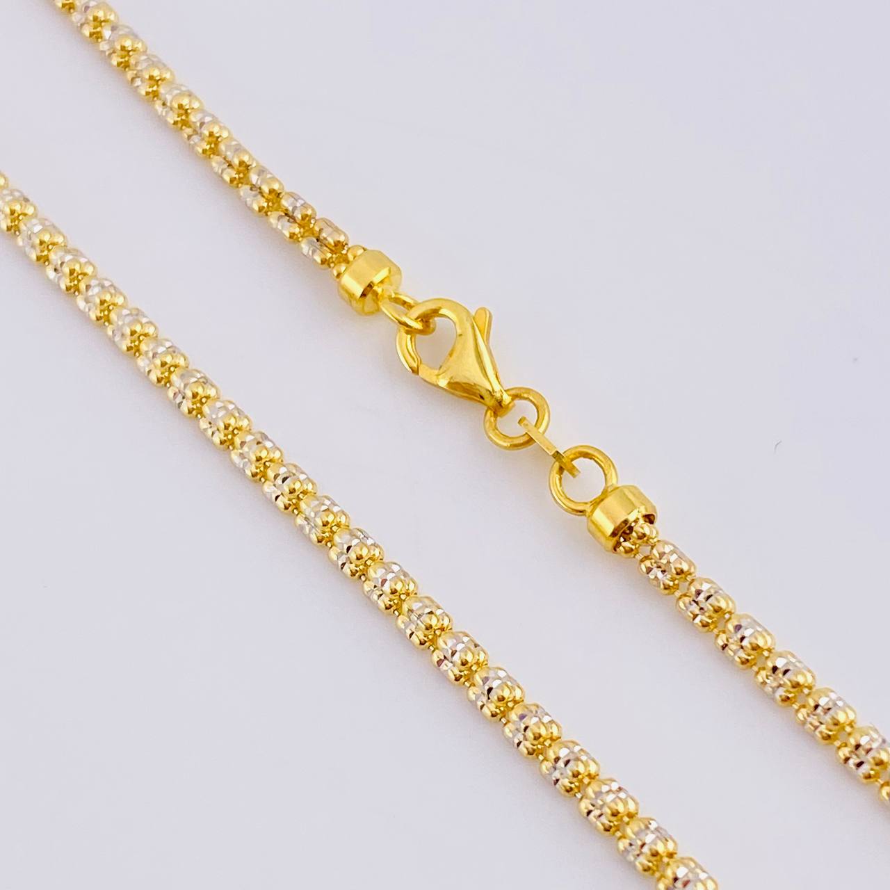 Cadena Ice 14.1 g / 27 3/4 in / 2.4 mm Dos Oros Amarillo Blanco 18K
