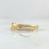 Anillo Trio Tiara En Triangulo 1.2gr / T5 1/2 / Circones Blancos Oro Amarillo 18K
