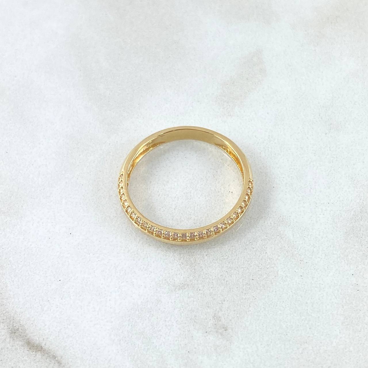 Parallel Lines Churumbela Ring 2.1gr / T6 1/4 / White Zircons 18K Yellow Gold ©