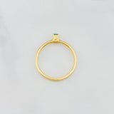 Anillo solitario esmeralda 0.7pts Esmeralda 1pts 1.65g / T7 Oro Amarillo 18K