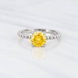 Solitaire Ring Bezel Moissanite 1 Cts 2.2g / T5 3/4 White Gold 18K