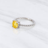 Solitaire Ring Bezel Moissanite 1 Cts 2.2g / T5 3/4 White Gold 18K