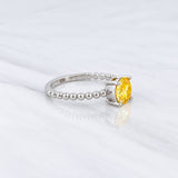 Solitaire Ring Bezel Moissanite 1 Cts 2.2g / T5 3/4 White Gold 18K