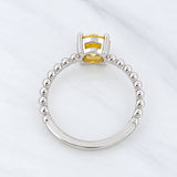 Solitaire Ring Bezel Moissanite 1 Cts 2.2g / T5 3/4 White Gold 18K