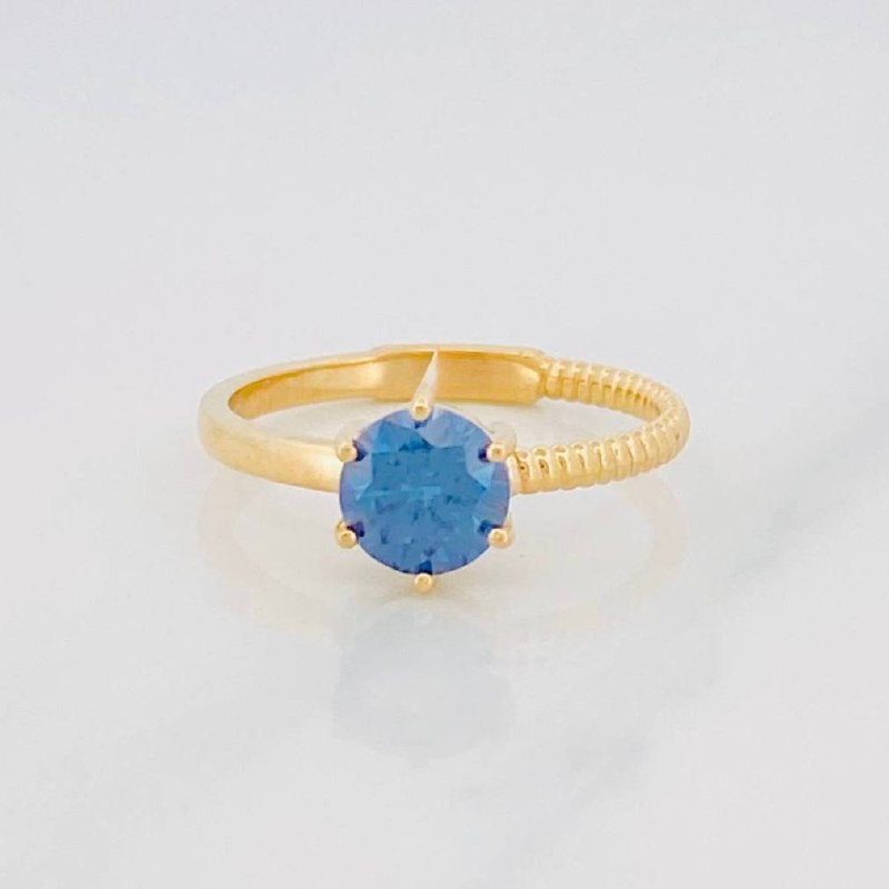 Solitaire Ring Moissanite 1 Cts 2.5g / T7 1/4 Yellow Gold 18K