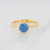 Solitaire Ring Moissanite 1 Cts 2.5g / T7 1/4 Yellow Gold 18K