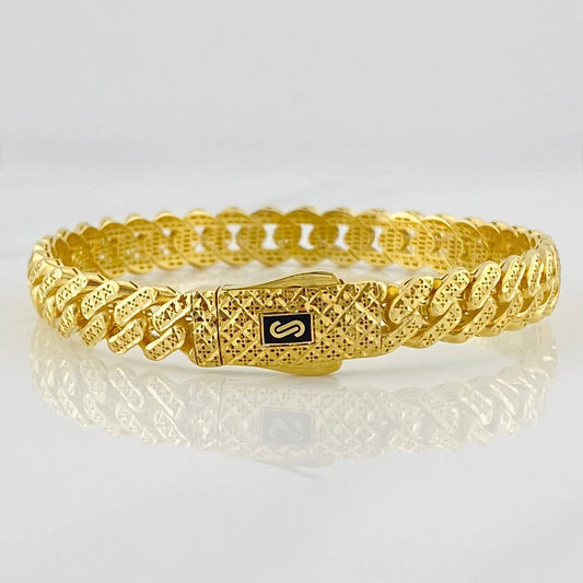 Pulso Cubano Infinito Diamantado 14.15g / 7 1/2 in / 8.17mm Oro Amarillo 18K