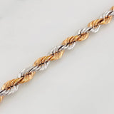 Pulso Lazo 8.25g / 8 1/4 in / 7.7mm Dos Oros Blanco Rosa 18K