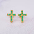 Topos Cruz Esmeraldas 32pts 2.1g / in / 11.9mm Oro Amarillo 18K