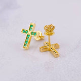 Topos Cruz Esmeraldas 32pts 2.1g / in / 11.9mm Oro Amarillo 18K