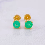 Topos Cuatro Garras Esmeraldas 94pts 1.8g / in / 4.8mm Oro Amarillo 18K