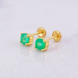 Topos Cuatro Garras Esmeraldas 94pts 1.8g / in / 4.8mm Oro Amarillo 18K