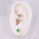 Stud Earrings Four Claws Emeralds 94pts 1.8g / in / 4.9mm Yellow Gold 18K