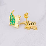 Topos Mapa Esmeraldas 54pts 3.6g / in / 17mm Oro Amarillo 18K