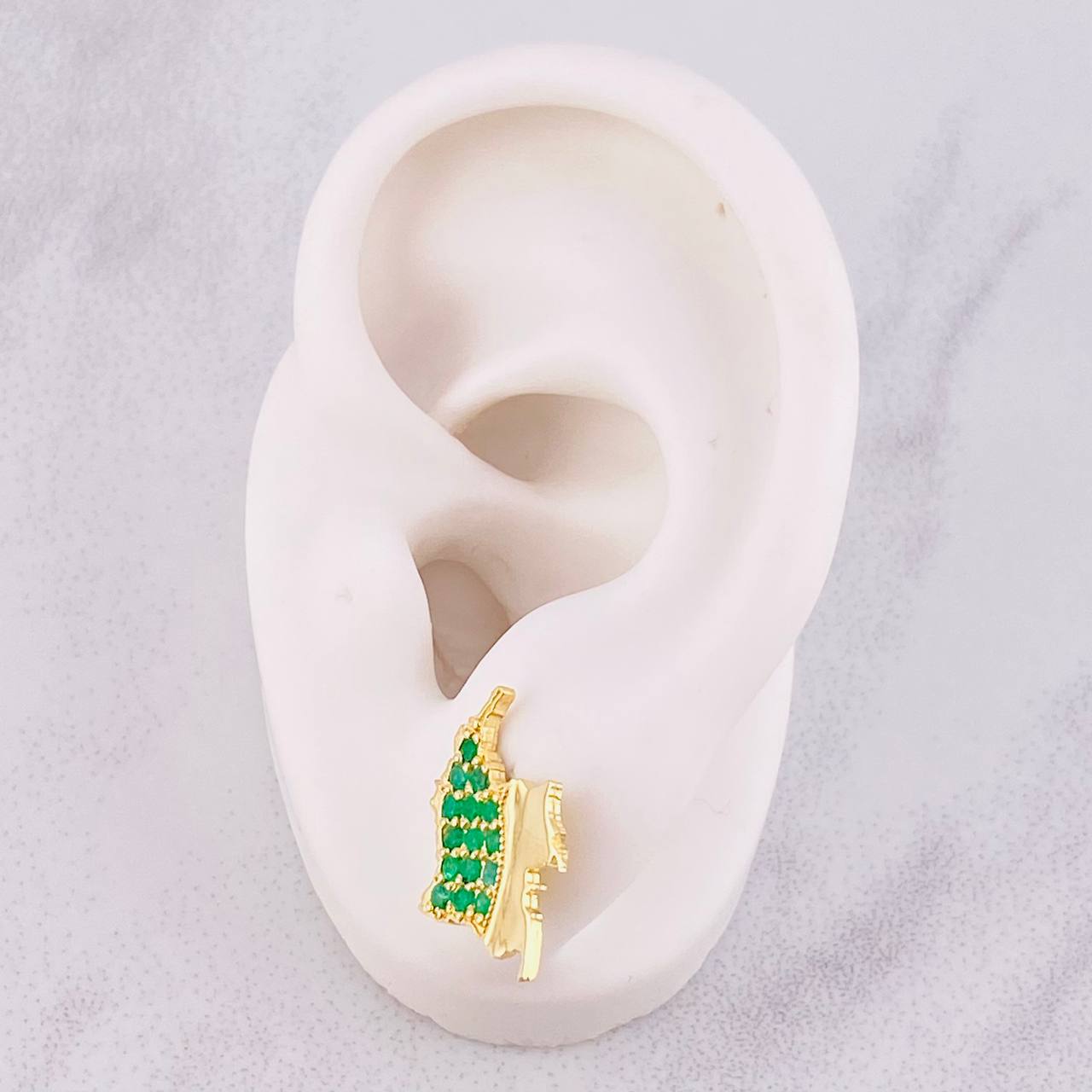 Topos Mapa Esmeraldas 54pts 3.6g / in / 17mm Oro Amarillo 18K