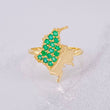 Map Ring Emeralds 27pts 2.25g / T6 1/4 Yellow Gold 18K