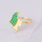Map Ring Emeralds 27pts 2.25g / T6 1/4 Yellow Gold 18K