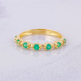 Dense Line Ring Emeralds 22pts 2.3g / T7 1/4 Yellow Gold 18K