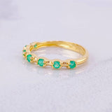 Dense Line Ring Emeralds 22pts 2.3g / T7 1/4 Yellow Gold 18K