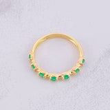 Dense Line Ring Emeralds 22pts 2.3g / T7 1/4 Yellow Gold 18K