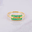 Double Line Ring Emeralds 37pts 2.6g / T7 1/4 Yellow Gold 18K