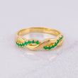 Intertwined Ring Emeralds 25pts 3.05g / T5 3/4 Yellow Gold 18K