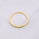 Curved Channel Ring Emeralds 27pts 1.55g / T8 Yellow Gold 18K