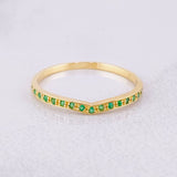 Curved Channel Ring Emeralds 27pts 1.55g / T8 Yellow Gold 18K