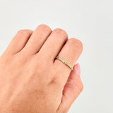 Curved Channel Ring Emeralds 27pts 1.55g / T8 Yellow Gold 18K