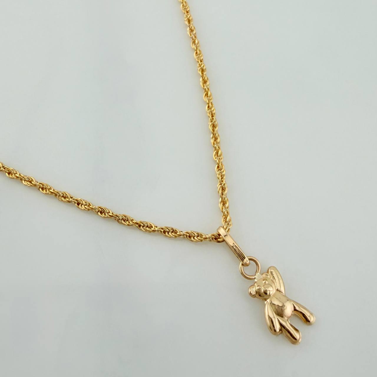 Set Cadena Lazo + Dije Oso / 1,25gr / 17 1/2 in Oro Amarillo 18K