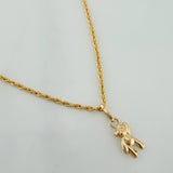 Set Cadena Lazo + Dije Oso / 1,25gr / 17 1/2 in Oro Amarillo 18K