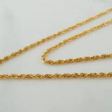 Set Rope Chain + Bear Pendant / 1.2gr / 17 3/4 in 18K Yellow Gold