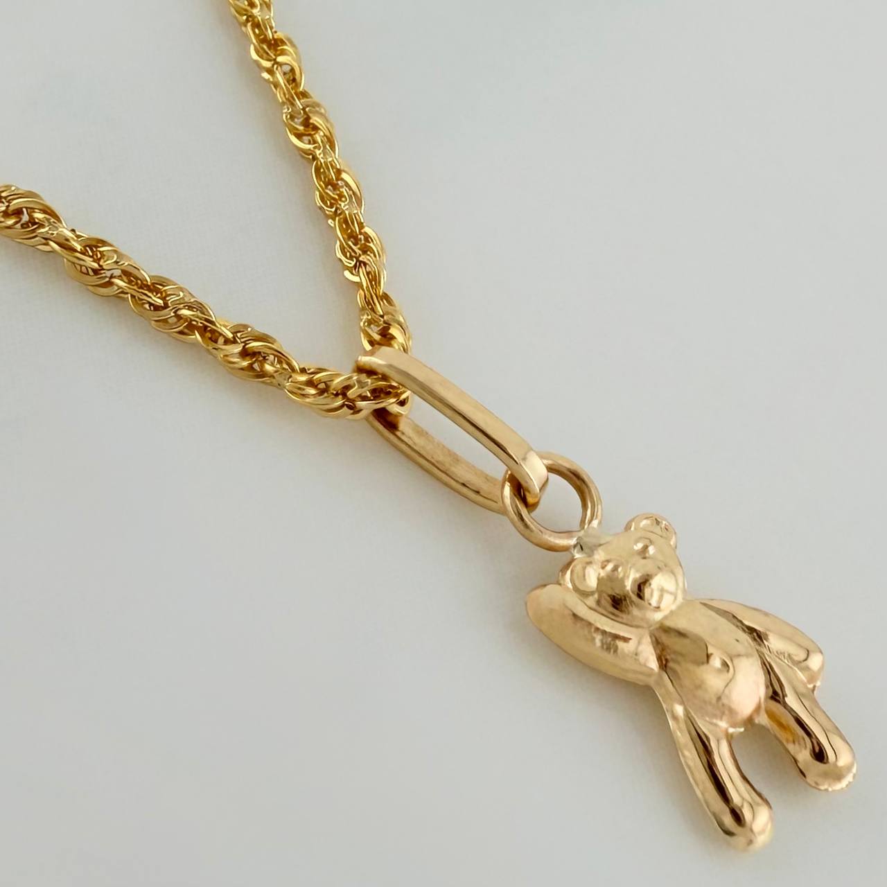Set Cadena Lazo + Dije Oso / 1,25gr / 17 1/2 in Oro Amarillo 18K