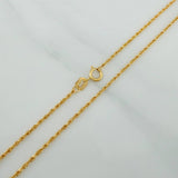 Set Rope Chain + Bear Pendant / 1.2gr / 17 3/4 in 18K Yellow Gold