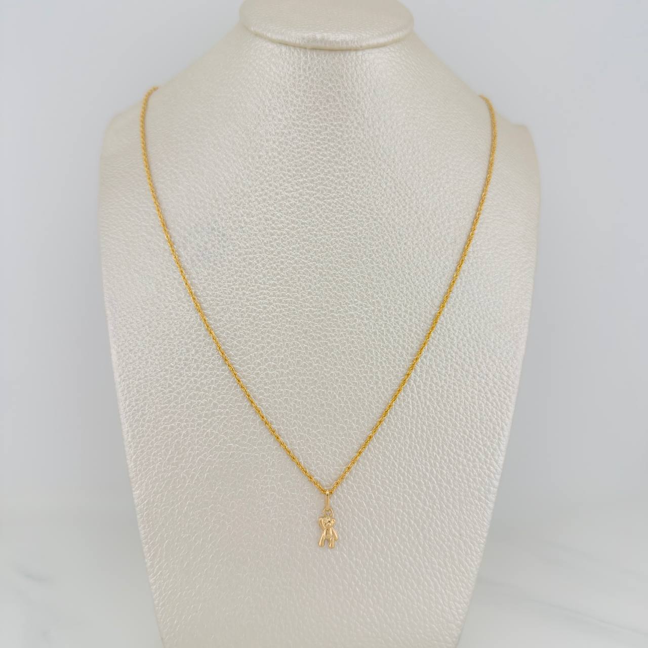 Set Cadena Lazo + Dije Oso / 1,25gr / 17 1/2 in Oro Amarillo 18K