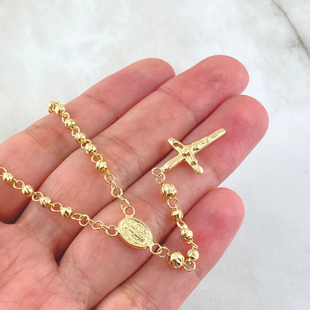 Miraculous Virgin Rosary 7gr / 17 3/4 in / 18K Yellow Gold *