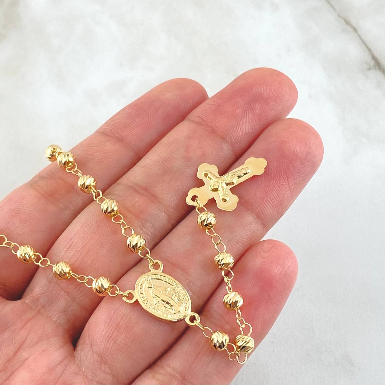 Miraculous Virgin Rosary 9.25gr / 23 1/2 in / 18K Gold
